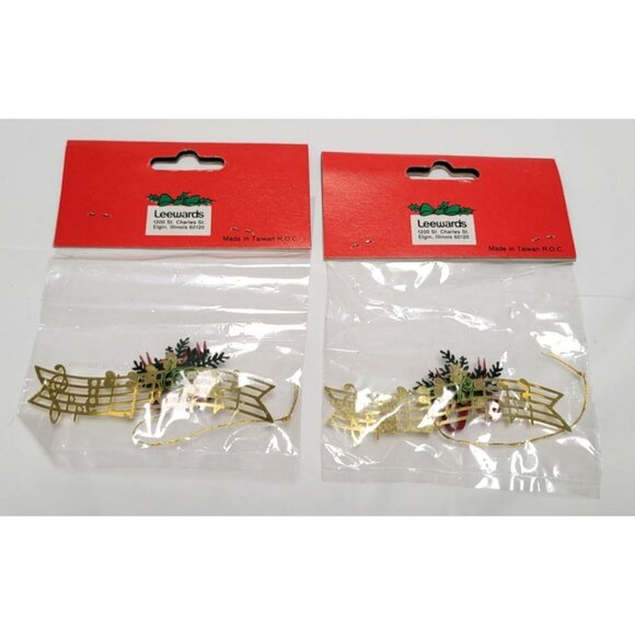 Lot of 4 VTG Leewards Happy Holidays Music Ornaments Westrim Crafts Connectors - Picture 3 of 7